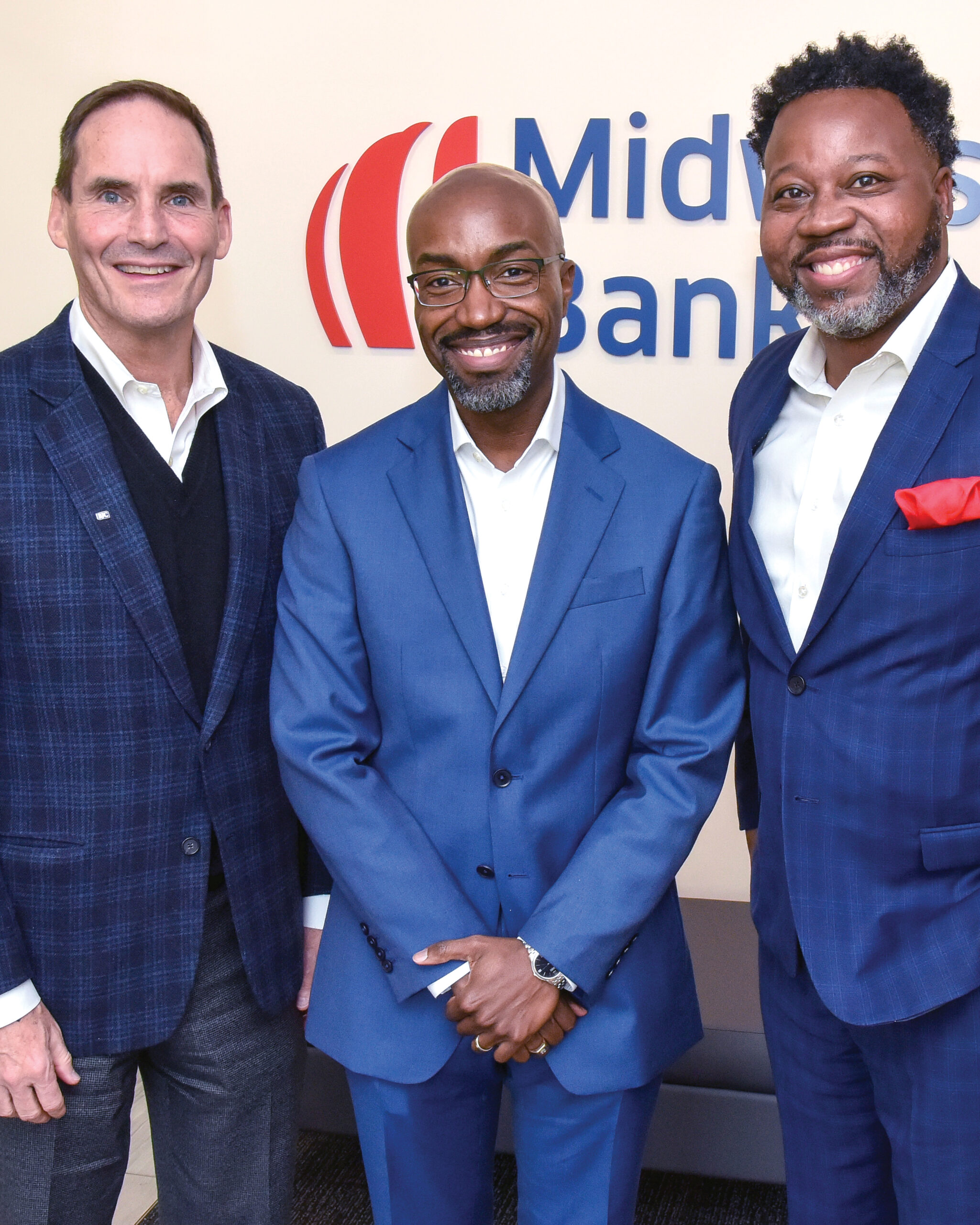 Rich Liekweg, BJC HealthCare, Dr. Jason Purnell, BJC HealthCare, and Orv Kimbrough, Midwest BankCentre